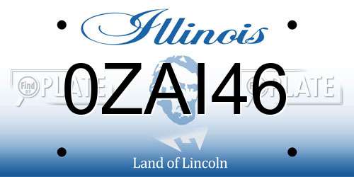 0ZAI46 Illinois License Plate