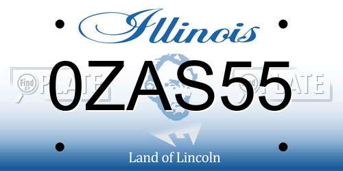 0ZAS55 Illinois License Plate