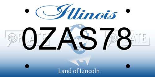 0ZAS78 Illinois License Plate