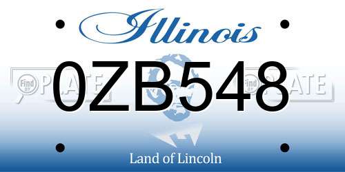 0ZB548 Illinois License Plate