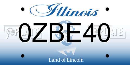 0ZBE40 Illinois License Plate