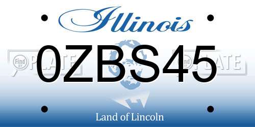 0ZBS45 Illinois License Plate