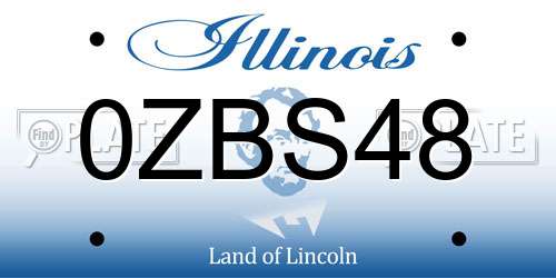 0ZBS48 Illinois License Plate