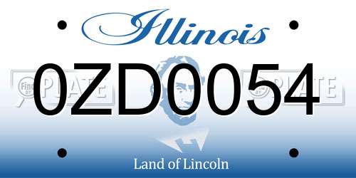 0ZD0054 Illinois License Plate