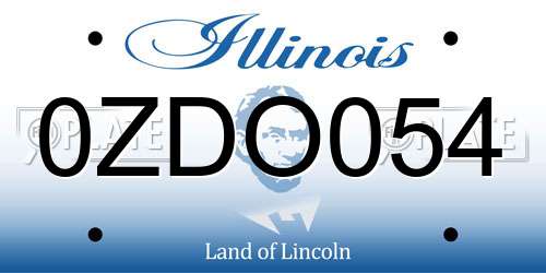 0ZDO054 Illinois License Plate