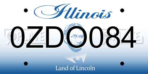 0ZDO084 Illinois License Plate
