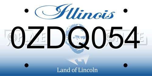 0ZDQ054 Illinois License Plate