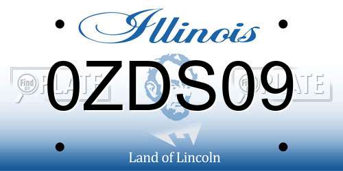 0ZDS09 Illinois License Plate