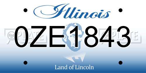 0ZE1843 Illinois License Plate