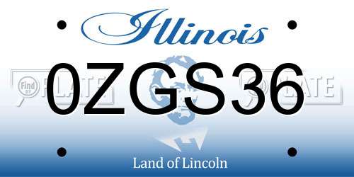 0ZGS36 Illinois License Plate