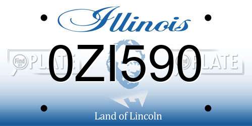 0ZI590 Illinois License Plate
