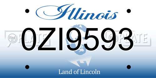 0ZI9593 Illinois License Plate
