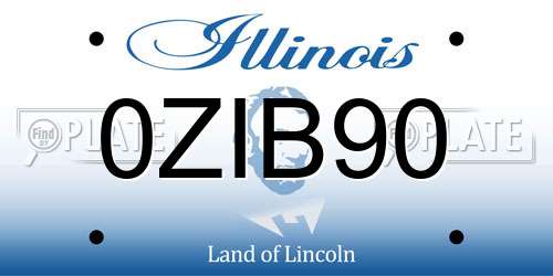 0ZIB90 Illinois License Plate