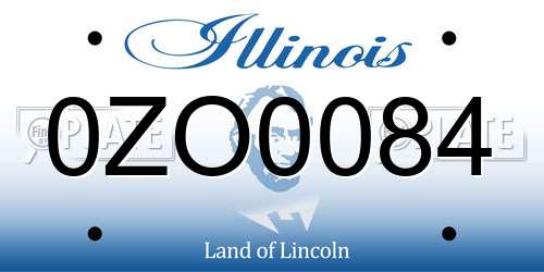 0ZO0084 Illinois License Plate