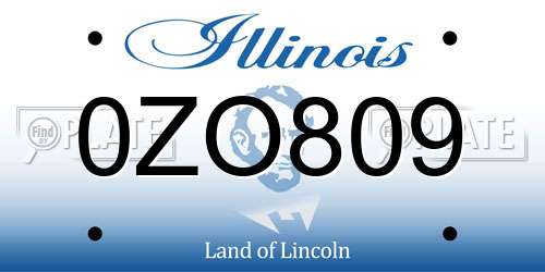 0ZO809 Illinois License Plate
