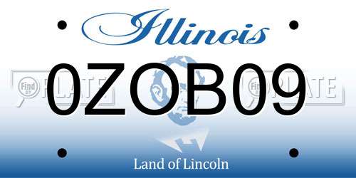 0ZOB09 Illinois License Plate