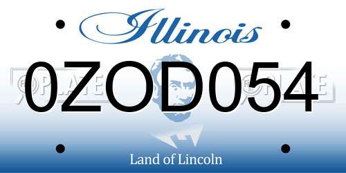 0ZOD054 Illinois License Plate
