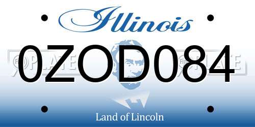 0ZOD084 Illinois License Plate