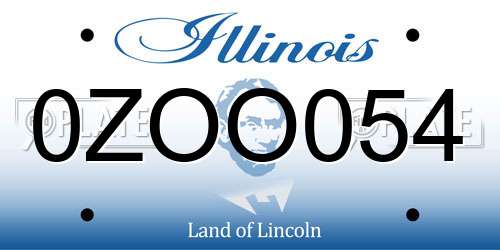 0ZOO054 Illinois License Plate
