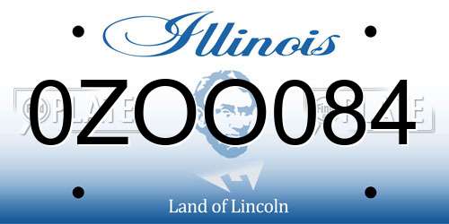 0ZOO084 Illinois License Plate