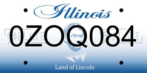 0ZOQ084 Illinois License Plate