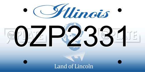 0ZP2331 Illinois License Plate