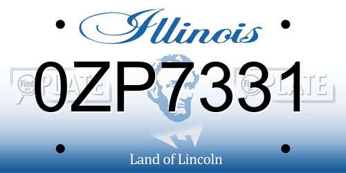 0ZP7331 Illinois License Plate