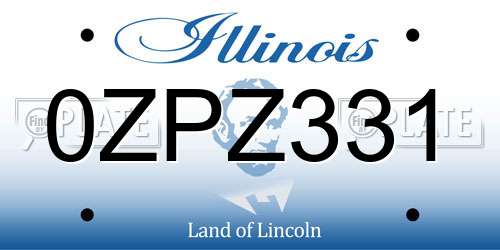 0ZPZ331 Illinois License Plate