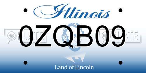 0ZQB09 Illinois License Plate