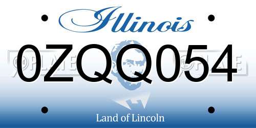 0ZQQ054 Illinois License Plate