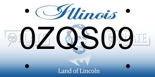 0ZQS09 Illinois License Plate