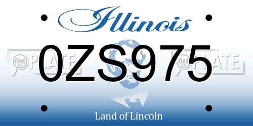 0ZS975 Illinois License Plate