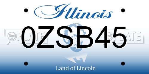 0ZSB45 Illinois License Plate