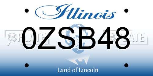 0ZSB48 Illinois License Plate