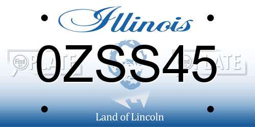 0ZSS45 Illinois License Plate
