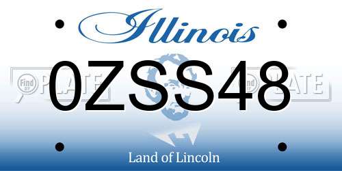 0ZSS48 Illinois License Plate