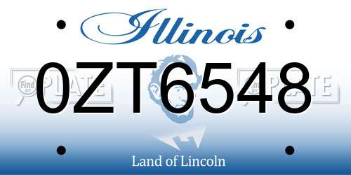 0ZT6548 Illinois License Plate