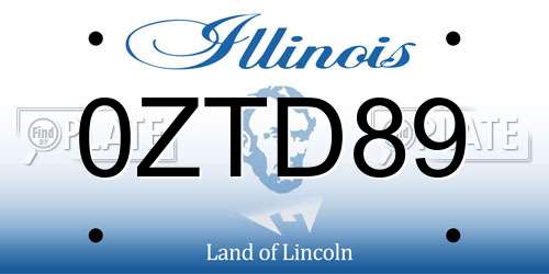 0ZTD89 Illinois License Plate