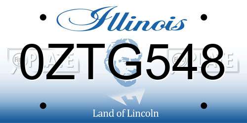 0ZTG548 Illinois License Plate