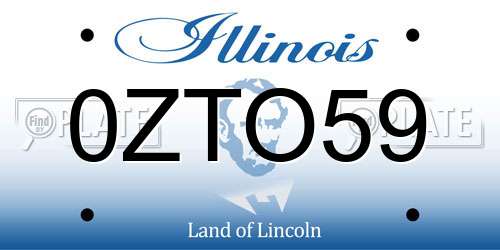 0ZTO59 Illinois License Plate