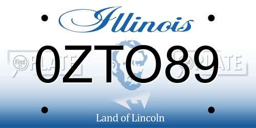 0ZTO89 Illinois License Plate