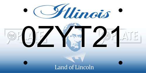 0ZYT21 Illinois License Plate