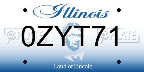 0ZYT71 Illinois License Plate