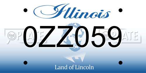 0ZZ059 Illinois License Plate