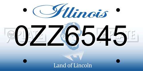 0ZZ6545 Illinois License Plate