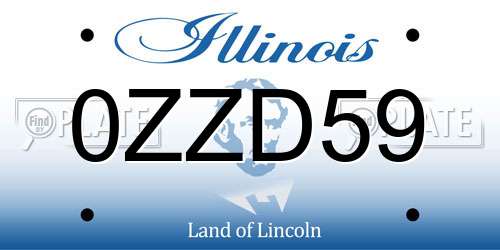 0ZZD59 Illinois License Plate