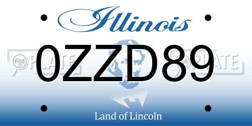 0ZZD89 Illinois License Plate
