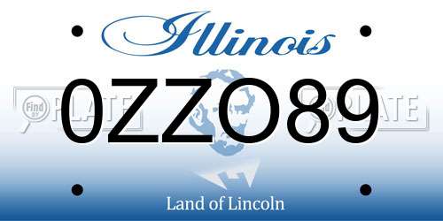 0ZZO89 Illinois License Plate