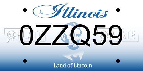 0ZZQ59 Illinois License Plate