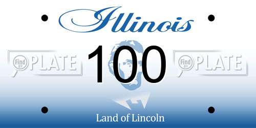 100 Illinois License Plate